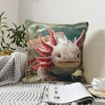 thumbnail image 4 of KLL Colorful Axolotl Underwater Decorative Throw Pillow Covers Velvet Soft for Couch Sofa Bedroom Living Room Outdoor (No pillow core)- 18"x18", 4 of 5