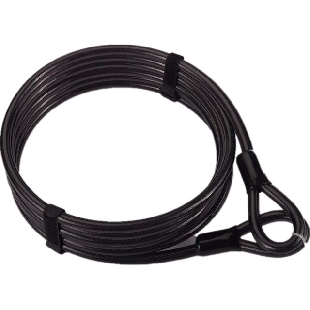 Cable de acero de seguridad con extremos en forma de bucle, alambre de acero trenzado de alta resistencia, revestimiento de vinilo de 12 mm de espesor para máxima seguridad