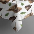 thumbnail image 3 of White Highland Cow Hat Leaf Pattern Rectangle Tablecloth 60"x84",Waterproof Polyester Rectangle Table Cloth, Wipeable Spillproof Polyester Tablecloth for Dining, Camping, Indoor and Outdoor, 3 of 5
