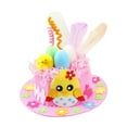 thumbnail image 3 of Kit de materiales para hacer gorros de Pascua para niños: manualidades de Pascua para proyectos de arte infantil Rosa, 3 of 9