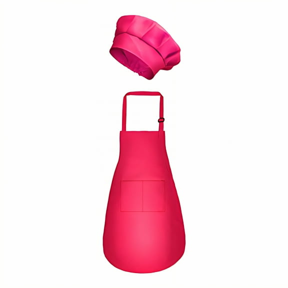 AUQ Kids Apron,Low-Weight Build for Kid Waterproof Apron,Polyester Blend Kids Aprons for Cooking,Rosered