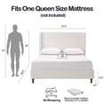 thumbnail image 4 of Queen Size Platform Bed, Elegant Bed Frame with Chenille Fabric, High Headboard, Wooden-slats Base, Metal Side Rails Frame, Simplicity Bed for Adults, Teens, Children, Cream White, 4 of 9