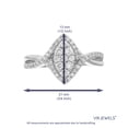 thumbnail image 3 of Vir Jewels 1/2 CTTW Lab Grown Diamond Ring in Sterling Silver Female Adult, 3 of 5