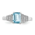 thumbnail image 5 of Sterling Silver Rhodium Plated Diamond & Light Swiss Blue Topaz Ring, 5 of 5