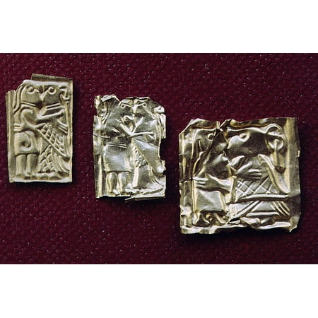 Swedish Iron Wall - Small gold foils, Viking, Sweden, late Iron Age Print Wall Art By Werner Forman
