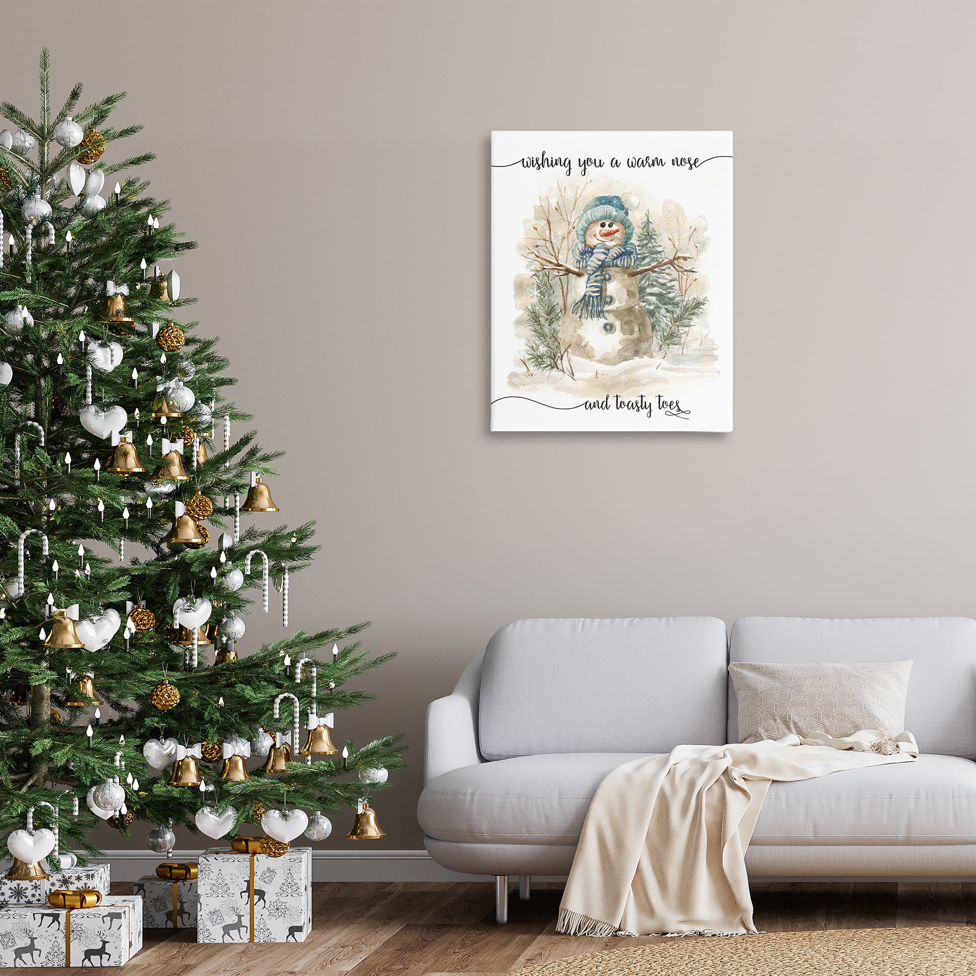 Stupell Industries Warm Nose & Toasty Toes Holiday Painting Gallery Wrapped Canvas Art Prints Wall Art, 30 x 40