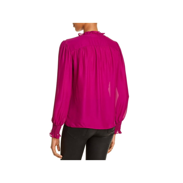 Parker Womens Daniella Silk Button Front Blouse Purple S Walmart