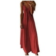 thumbnail image 2 of EIMELI Robe Décontractée pour Femmes Longue Robe Camisole Décontractée Col en V Débardeur Maxi Imprimé Sans Manches Vêtements pour Femmes TG Vert, 2 of 2