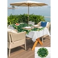 thumbnail image 4 of Outdoor Tablecloth with Umbrella Hole and Zipper, St Patricks Day Rectangle Table Cloth 60x120 Inch Waterproof Tablecloth, Spring Gold Coin Green Shamrock Wooden Grain Picnic Table Cover for Patio, 4 of 7