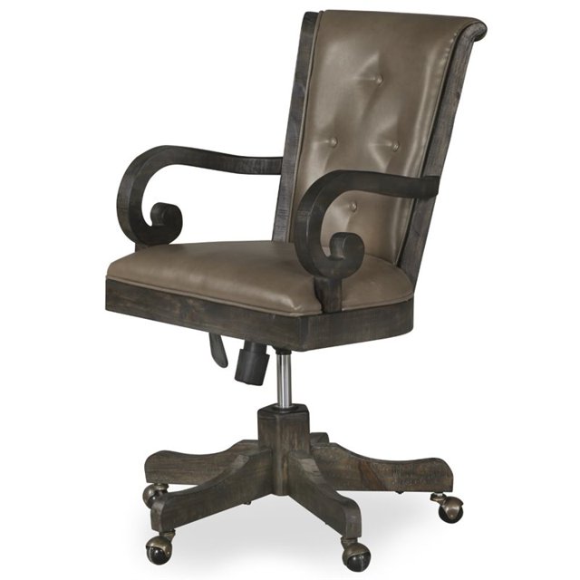 Magnussen Bellamy Chaise de Bureau Rembourrée en Poivre Vieilli