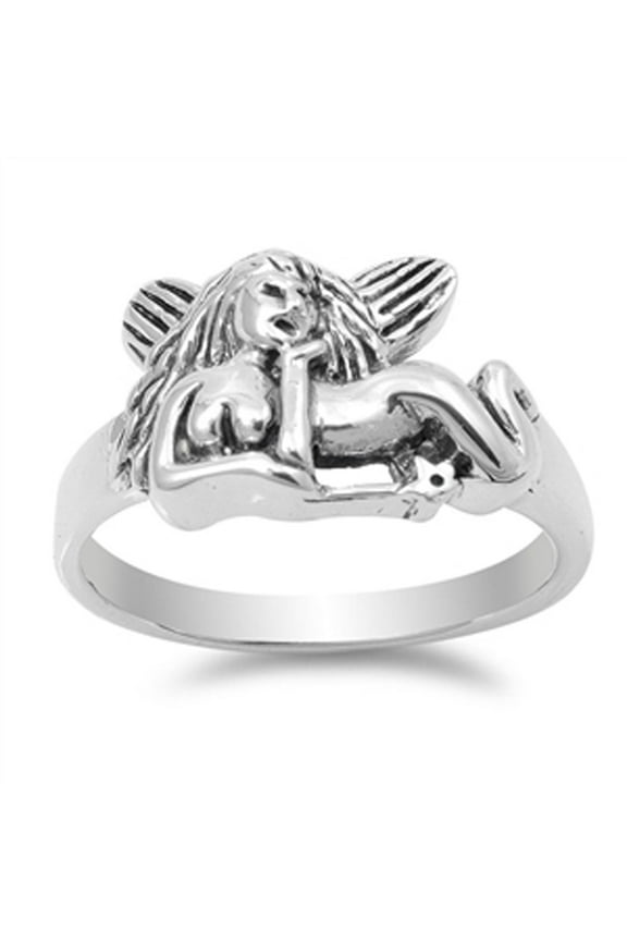 Fairy Winged Mystical Ring .925 Sterling Silver Band Jewelry Female Male Unisex Size 7