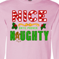 thumbnail image 4 of Inktastic Nice Until Proven Naughty with Holly and Gingerbread Man Long Sleeve T-Shirt, 4 of 5