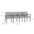 thumbnail image 4 of Pemberly Row Waiting Reception 4 Seat Tandem Seating Wood Frame in Beige, 4 of 5