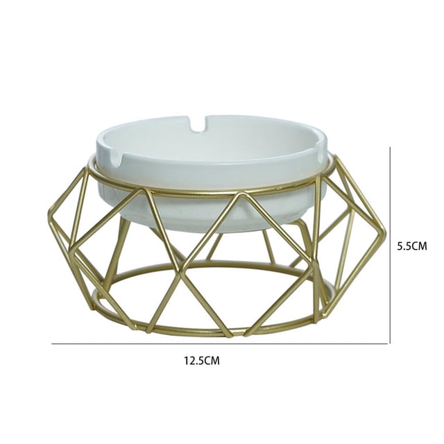 Soporte De Arte Del Hierro Cenicero De Cerámica Personalidad Creativa Mesa De Centro Del Hogar Adornos Decorativos Moda Con Comedero De Humo Accesorios Para Fumar Scienceny HA022939-00