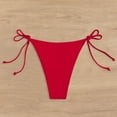 thumbnail image 4 of Bathing Suit Bottoms For Women Full Coverage Bikini Bottom Red Mid Rise High Leg Bikini Bottom Women's Bikini Swimsuits, 4 of 6
