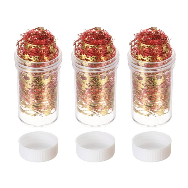 Uxcell Flocons d'Or 18g 3 Bouteilles Feuilles d'Or avec Maille Rouge
