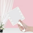 thumbnail image 3 of figatia Makeup Mirror with LED Light Gift for Woman Square Cosmetic Mirror Vanity Mirror White, 3 of 9