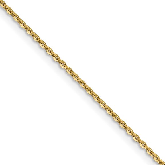 Auriga Fine Jewelry 10K Yellow Gold 1.0 mm Diamond-cut Cable Chain Necklace for Women 16"