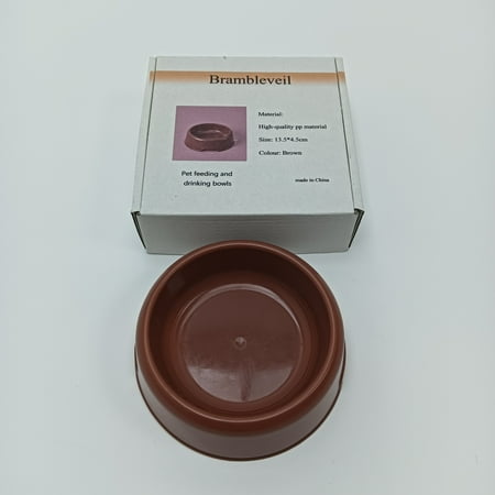 Brambleveil Pet feeding and drinking bowls High-Quality PP Material Pet Bowl Brown 13.5x4.5cm