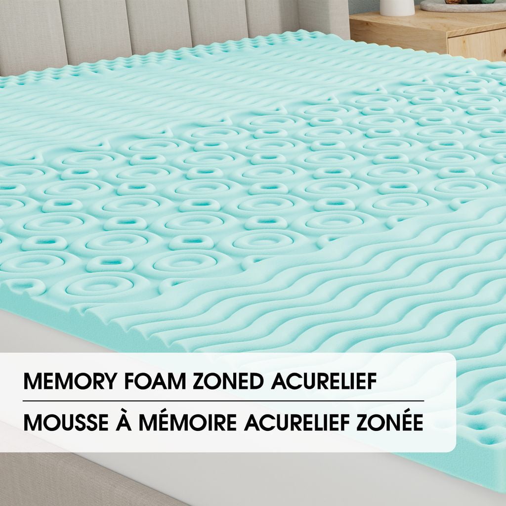 Dream Serenity® 2-Inch Memory Foam AcuRelief Zoned Memory Foam Mattress Topper - D