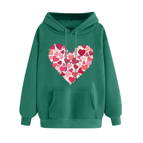 Goodeals Clearance Sales,Women Teacher Valentines Day Hoodies Fleece Sweatshirts Long Sleeve Pullover Oversized Teacher Sweatshirt Valentine Teach Long Sleeve Pullover Shirt(Army Green,XXL)