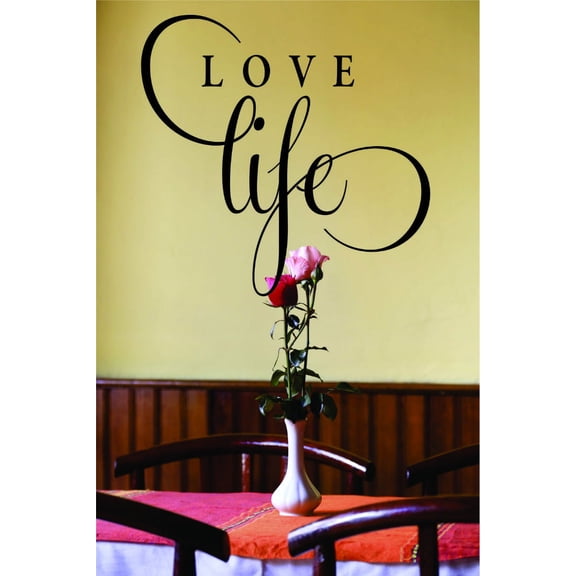 Custom Wall Decal Sticker : Love Life Quote 20x30"