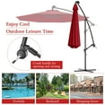 thumbnail image 4 of Costway 10' Hanging Solar LED Umbrella Patio Sun Shade Offset Market W/ Base Burgundy, 4 of 9