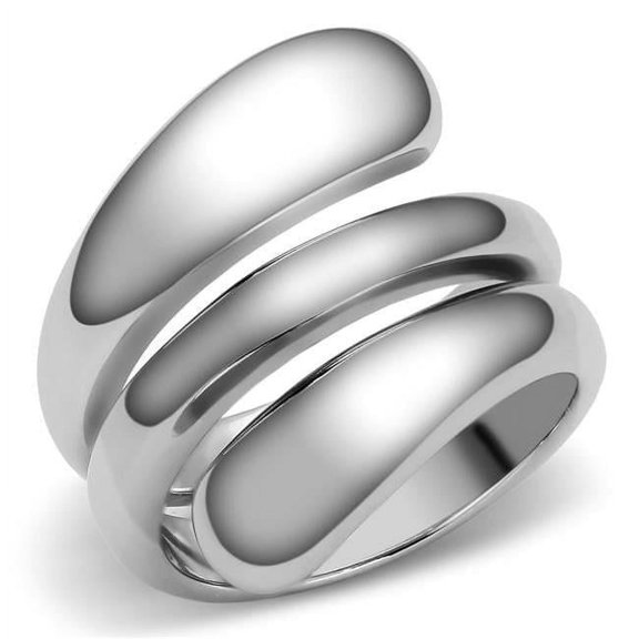 Women High Polished Stainless Steel Ring with No Stone in No Stone - Size 6