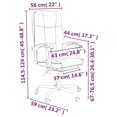 thumbnail image 4 of Silla VidaXL, escritorio reclinable con ruedas, giratoria 360°, piel negra, 4 of 9