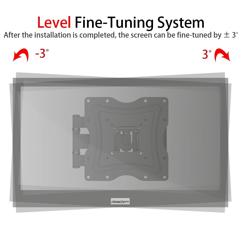 UWR-Nite TV Mount for Most 26-55 Inch TVs, Full Motion TV Wall Mount with Perfect Center Design on Single Stud Articulating Mount Max VESA 400x400mm up to 66 LBS