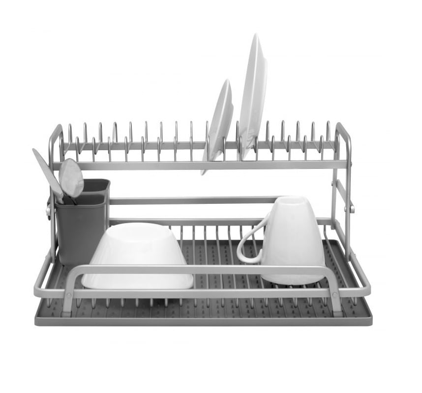Ta Da TDDR200DSDG Dish Rack/Mat Set, Gray