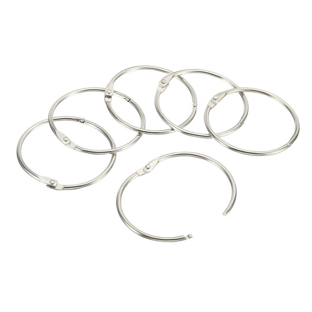 Unique Bargains 2.4' OD 2.2' ID Loose Leaf Rings Binder Ring, Silver, 12 Count