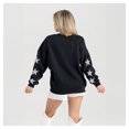 thumbnail image 2 of Women's Gameday Couture  Black Carolina Panthers Pure Victory Rhinestud Star-Sleeve Pullover Sweatshirt, 2 of 4