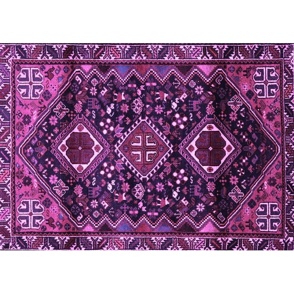 Ahgly Company Indoor Rectangle Persian Purple Traditional Area Rugs, 5' x 7'