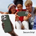 thumbnail image 5 of for iPhone 13 Pro Max Case, Built-in Magnetic Compatible with Mag-Safe, [Anti-Scratch Skin-Friendly Microfiber Lining], PU Leather Slim Shockproof Protective Cover Support Magnetic Car Mount, Green, 5 of 8