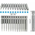 thumbnail image 3 of Juego de 12 puntas de destornillador con cabeza Torx, vástago hexagonal de 1/4" T5-T40 S2, juego de herramientas de 6 puntos con estrella a prueba de manipulaciones de seguridad, Versailles, 3 of 5