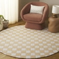 thumbnail image 2 of SAFAVIEH Ebony Camille Checkered Area Rug, Gold/Ivory, 6' x 6' Round, 2 of 7