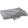 thumbnail image 2 of Saro Lifestyle Fringe Design Chenille Throw Blanket Grey, 2 of 4
