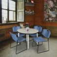 thumbnail image 2 of Regency Kahlo 42 in. Round Breakroom Table- Maple Top, Chrome Base & 4 Zeng Stack Chairs- Blue, 2 of 8