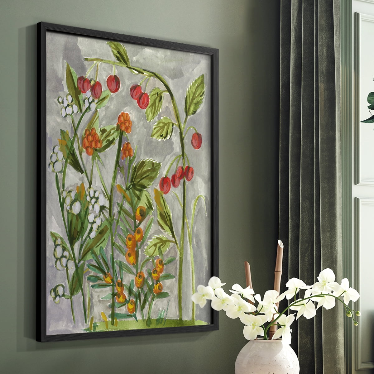 Dear Nature I Framed Print in Black Solid Wood Framed Print No Nail Hanging