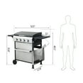 thumbnail image 3 of Gearwell Propane Gas Grill, 4-Burner Stainless Steel BBQ Grill Barbecue Grill with SS Plancha, 49200 BTU, Enamel Cooking Grids, Foldable Side Table for Outdoor Patio, 3 of 13