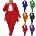 thumbnail image 2 of Women's Plus Size 2 Piece Sets, Lightweight Open Front Cardigan and High Waisted Pants Dressy Business Casual Outfits, 2 of 4