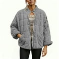 thumbnail image 5 of ZQGJB Women's Causal Lightweight Quilted Jackets Long Sleeve Oversized Soft Cotton Warm Winter Full Zip Up Thicked Outwear Coat with Pockets Gray M, 5 of 9