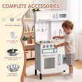 thumbnail image 6 of BRINJOY Wooden Play Kitchen for Kids, Pretend Cooking Set with Realistic Microwave, Oven, Sink, Apron & Storage, Educational Toy Gift for Ages 3+, 6 of 8