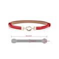 thumbnail image 3 of Cinturones delgados de alta cintura para mujeres INSPIRE CHIC con hebilla de metal ajustable, hebilla redonda roja de 22"-39"*3/8" (L*W), 3 of 5