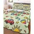 thumbnail image 3 of Quilts Twin Size Bedding Set, Sage Green Children's Day Lightweight Quilted Comforter, Car Tree Stars Modern Abstract Art Soft Bedspread Coverlet with Pillow Covers for All Season, 68" x 86", 3 of 7