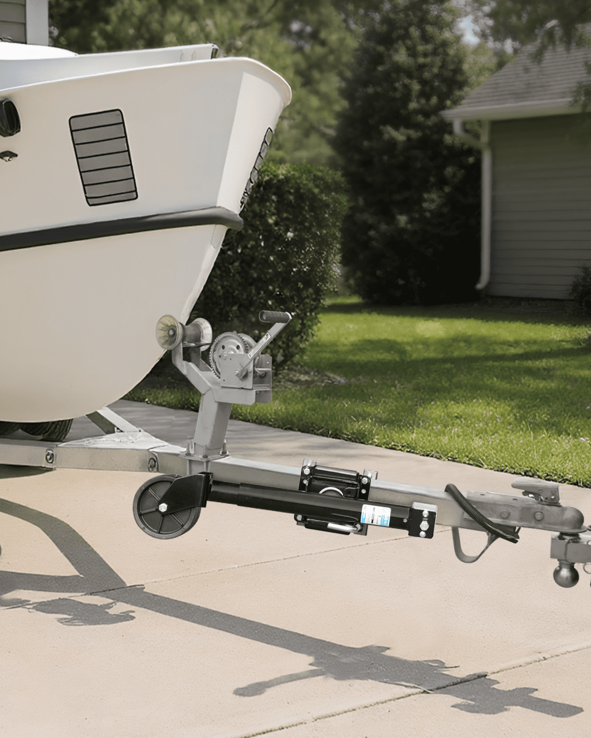 Kohree 2000lbs Trailer Jack with Dual Wheel, 20-24V Cordless Drill Compatible, 12" Lift, for RV Boat,Black