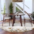 thumbnail image 4 of Round Area Rug 6 Ft, Vintages Flowers Washable Non-Slip Circle Carpet for Living Room/Bedroom, Country Farmhouse Retro Botanical Floral Low-Profile Indoor Mats Collection Rugs for Residential, 4 of 7
