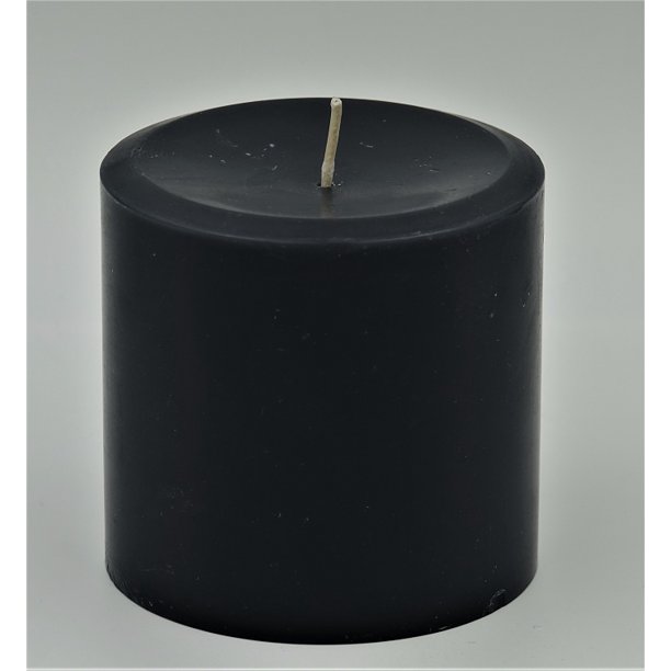 4" x 4" Black Pillar Candles (Set of 3)