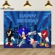 thumbnail image 3 of Fondo de fotografía con iluminación de Sonic Hedgehog, pancarta de cumpleaños para niños, decoración para fiesta de baby shower, fondo de vinilo de poliéster con dibujos animados, 3 of 4